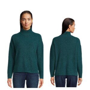 Time and Tru Women's Mock Neck Sweater Forest Green
